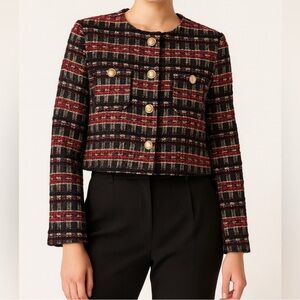 House of Harlow 1960 Plaid Blazer - Red and Black | size M